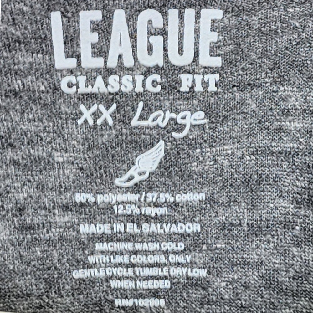 Indiana University League T-Shirt Mens XXL Grey Heathered Collegiate Classic Fit - Picture 4 of 9